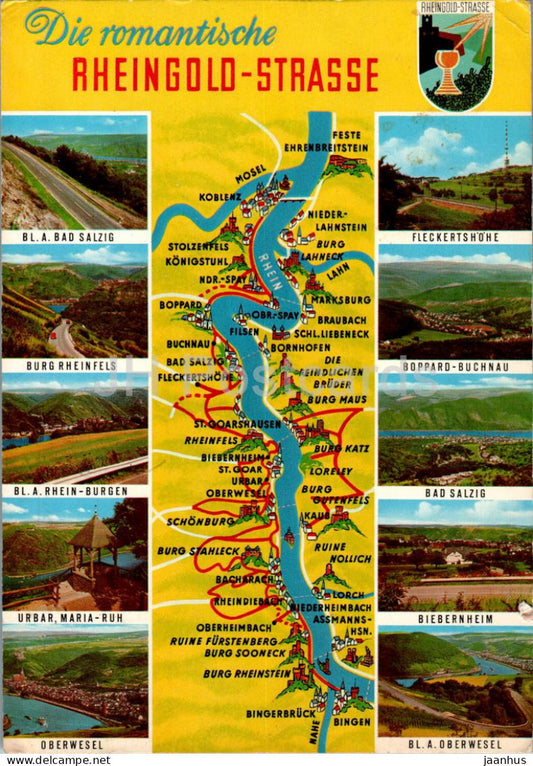 Die Romantische Rheingold Strasse - map - multiview - 1972 - Germany - used