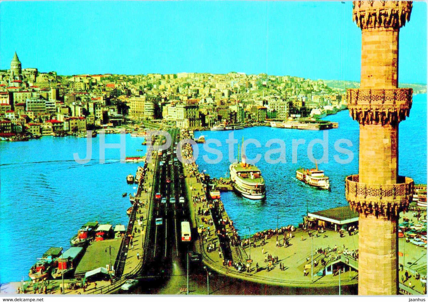 Istanbul - A view from the bridge of Galata - ship - Turkey - unused - JH Postcards