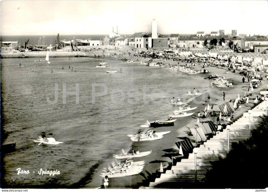 Fano - Spiaggia - beach - old postcard - Italy - used - JH Postcards
