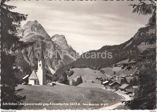 Schrocken i Bregenzerwald geg Kunzelspitze 2415 m - old postcard - 1959 - Austria - used - JH Postcards