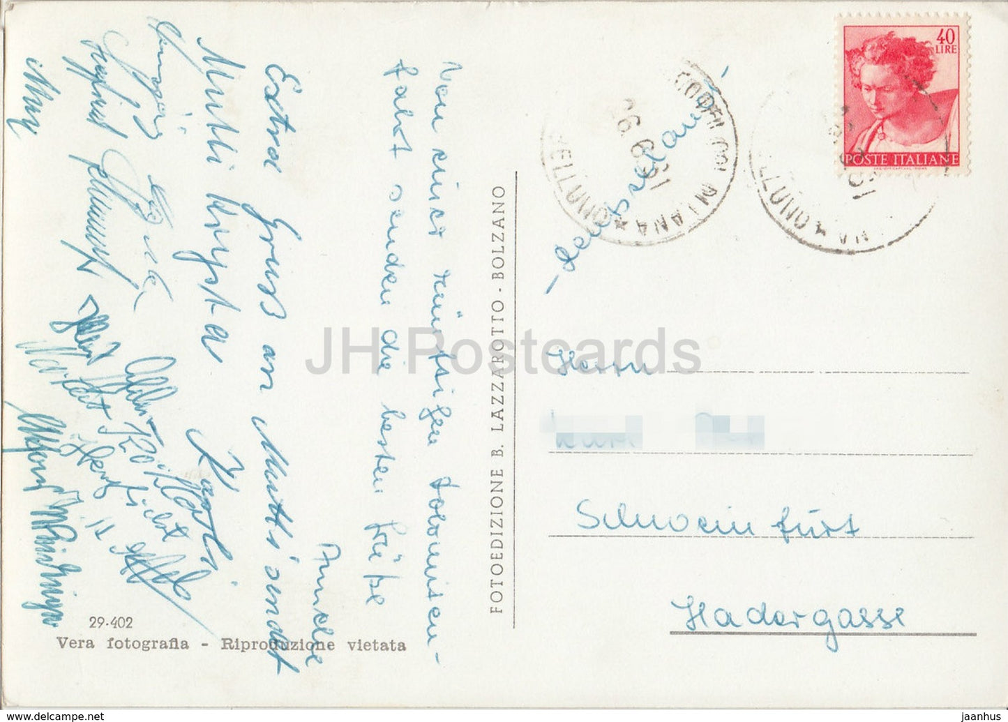 Saluti dalle Dolomiti - Grusse aus den Dolomiten - Marmolada - Lago di Carezza - climber - Italy - 1961 - used