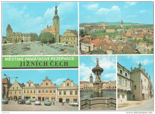 Southern Bohemia - Tabor - Cesky Krumlov - Pelhrimov - Ceske Budejovice - Slavonice - Czechoslovakia - Czech - unused - JH Postcards