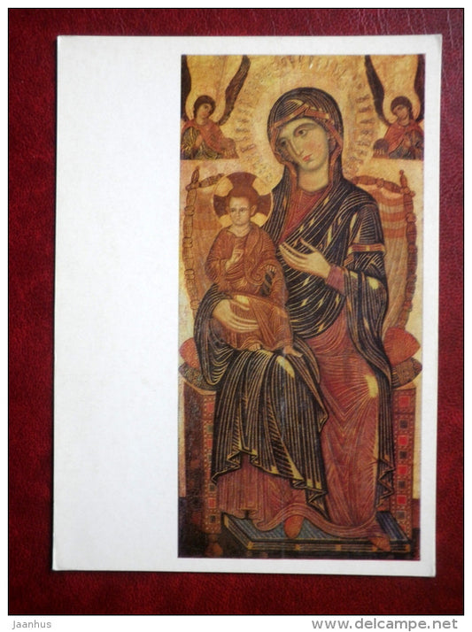 painting by unknown Artist - Madonna and Child Enthroned - italian art - unused - JH Postcards
