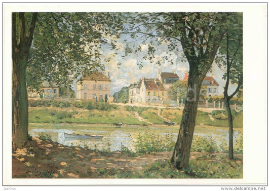 painting by Alfred Sisley - Villeneuve-La-Garenne - large format card - Impressionism - french art - unused - JH Postcards