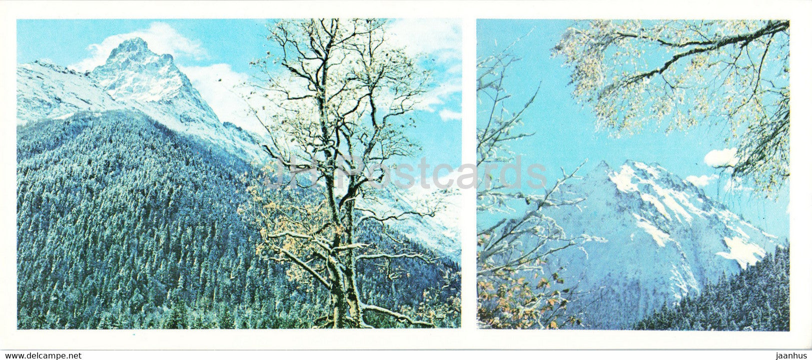 Dombay - Dombai - The Summit of Belalakaya - First Snow - 1983 - Russia USSR - unused - JH Postcards