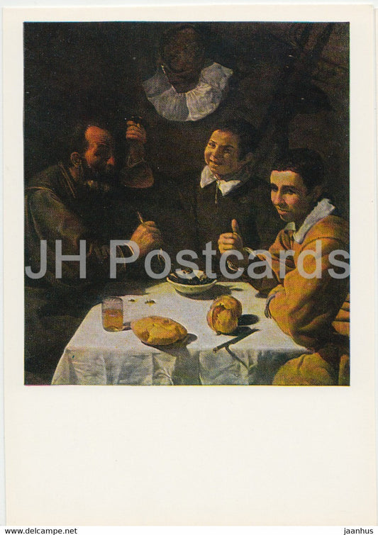 painting by Diego Velazquez - Breakfast - Spanish art - 1984 - Russia USSR - unused - JH Postcards