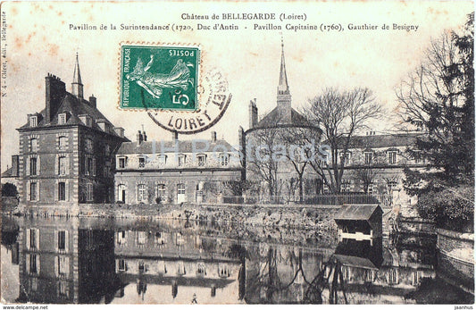Chateau de Bellegarde - Pavillon de la Surintendance - castle - old postcard - 1909 - France - used - JH Postcards