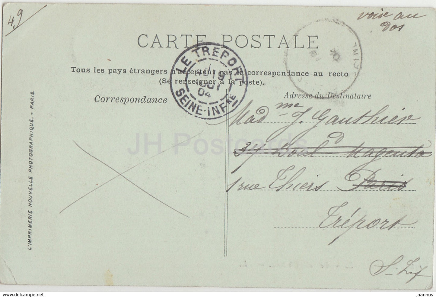 Mesnilval - Le Petit Chateau - castle - 158 - 1904 - old postcard - France - used