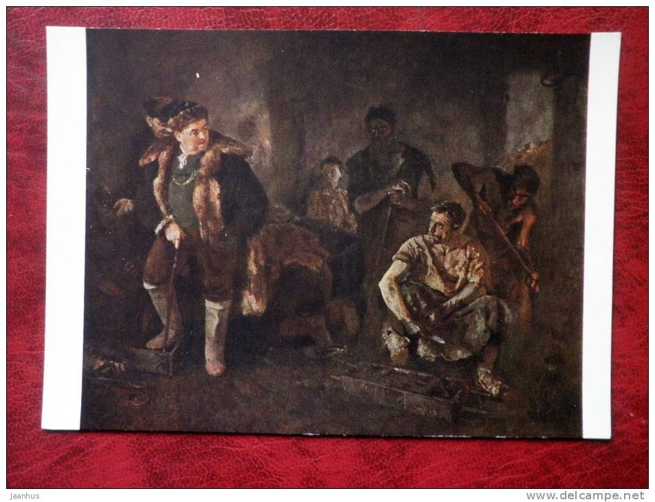 Painting by B. V. Johanson - the old Ural plant , 1937 - russian art - unused - JH Postcards