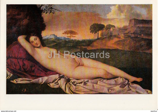 painting by Giorgione - Sleeping Venus - italian art - 1985 - Russia USSR - unused - JH Postcards