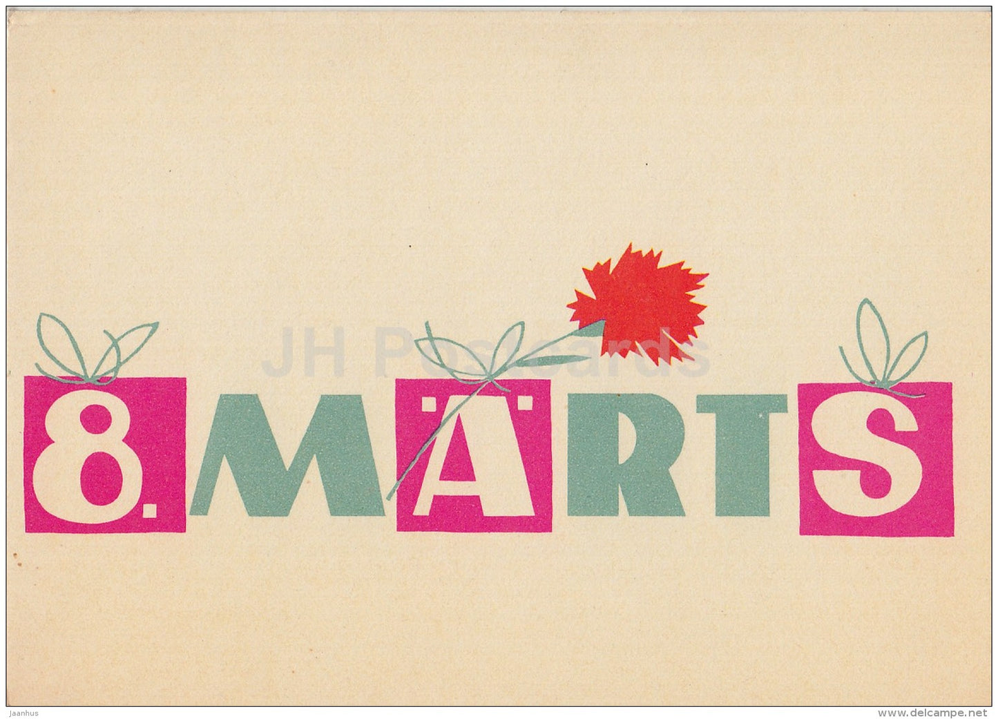 8th March Greeting Card by I. Raudsepp - International Womens Day - 1967 - Estonia USSR - used - JH Postcards