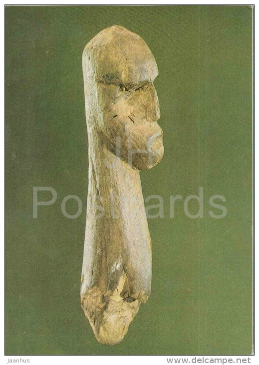 Human Figurine , 2000 BC - wood - archaeology - Belarus State Museum - 1986 - Belarus USSR - unused - JH Postcards