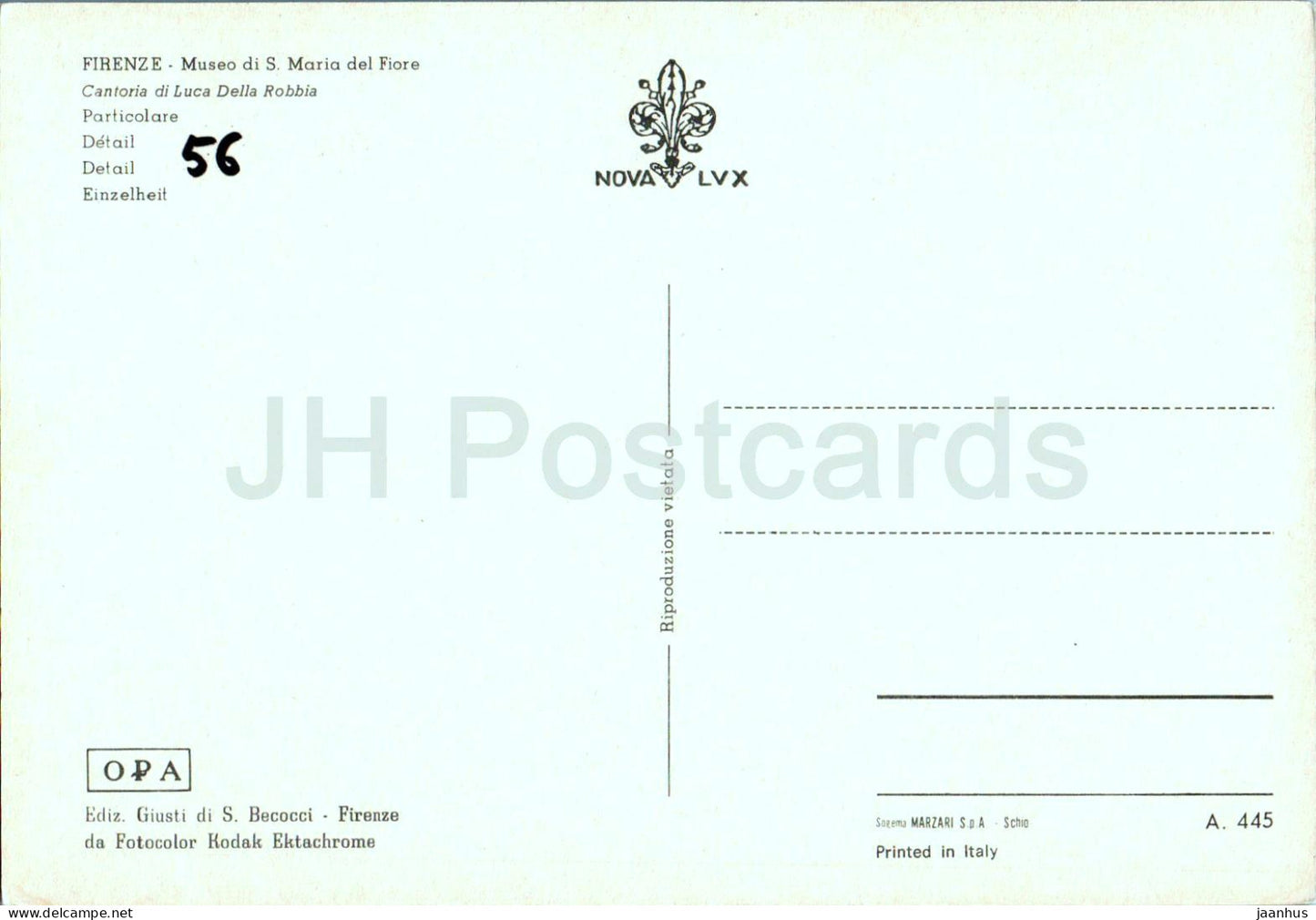 Firenze - Museo di S Maria del Fiore - Cantoria di Luca della Robbia - Particolare - Detail - 445 - Italy - used
