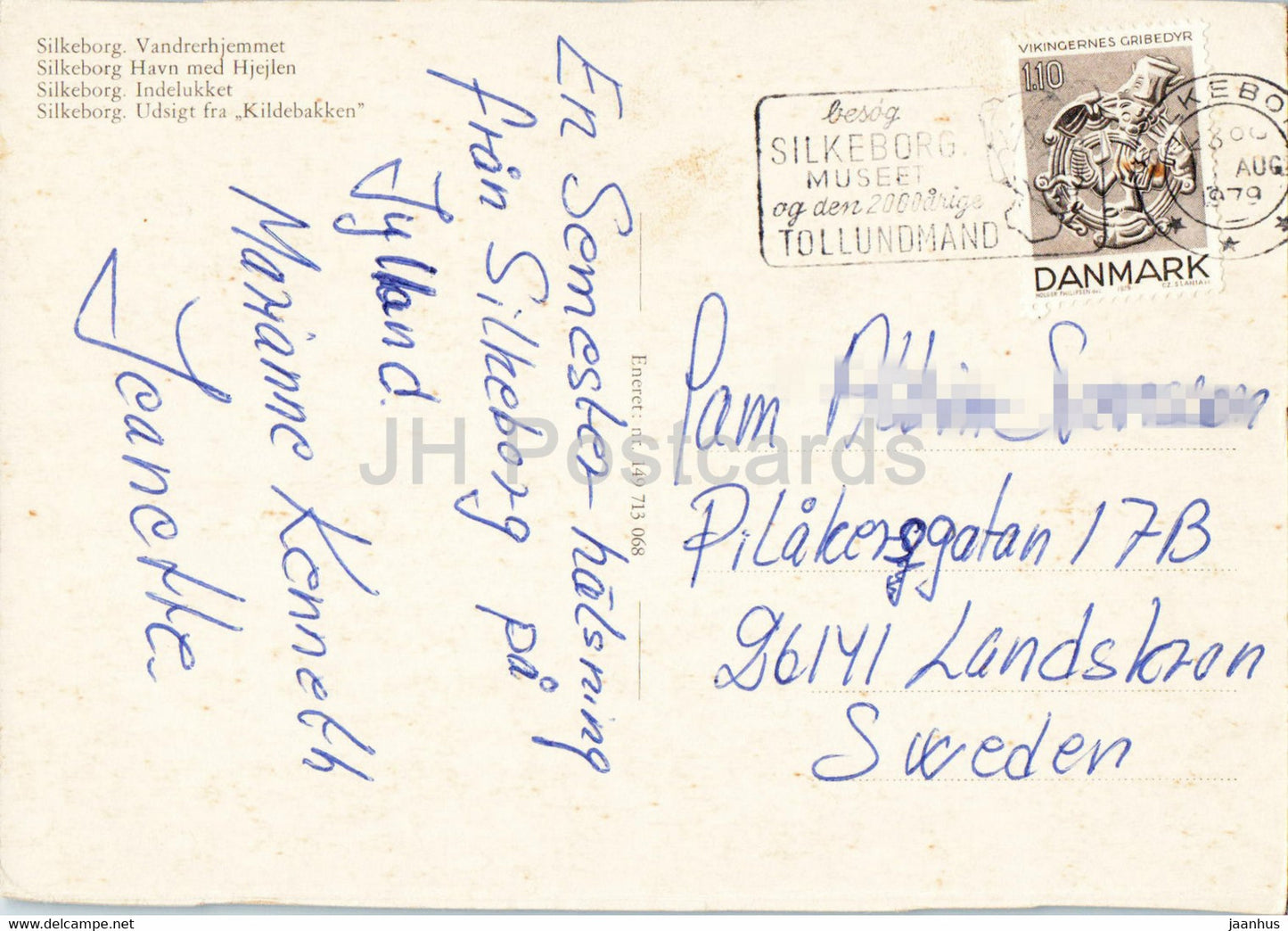 Silkeborg - boat - hostel - port - view from Kildebakken - multiview - 1979 - Denmark - used