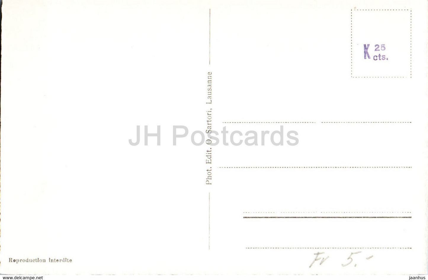 Neuchâtel et les Alpes - 1780 - carte postale ancienne - Suisse - inutilisée