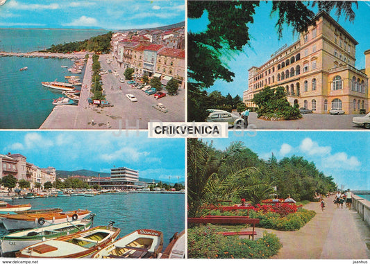 Crikvenica - boat - multiview - Croatia - Yugoslavia - used - JH Postcards