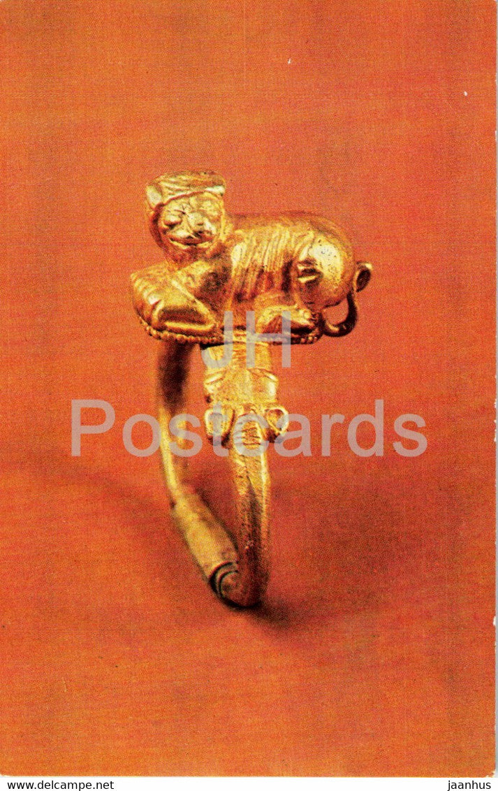 Ring with a recumbent lion - Lazurtsy - Goldwork of 6th-2nd centuries BC - Ancient Art - 1979 - Russia USSR - unused - JH Postcards