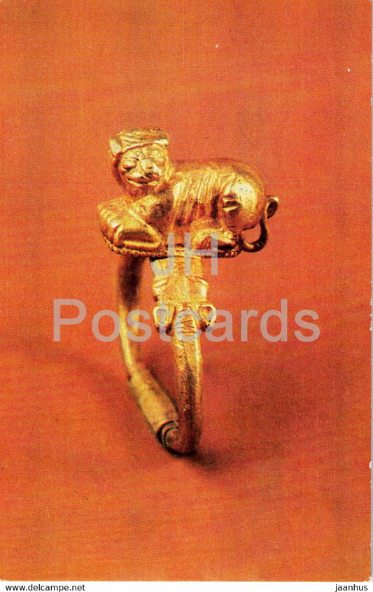 Ring with a recumbent lion - Lazurtsy - Goldwork of 6th-2nd centuries BC - Ancient Art - 1979 - Russia USSR - unused - JH Postcards