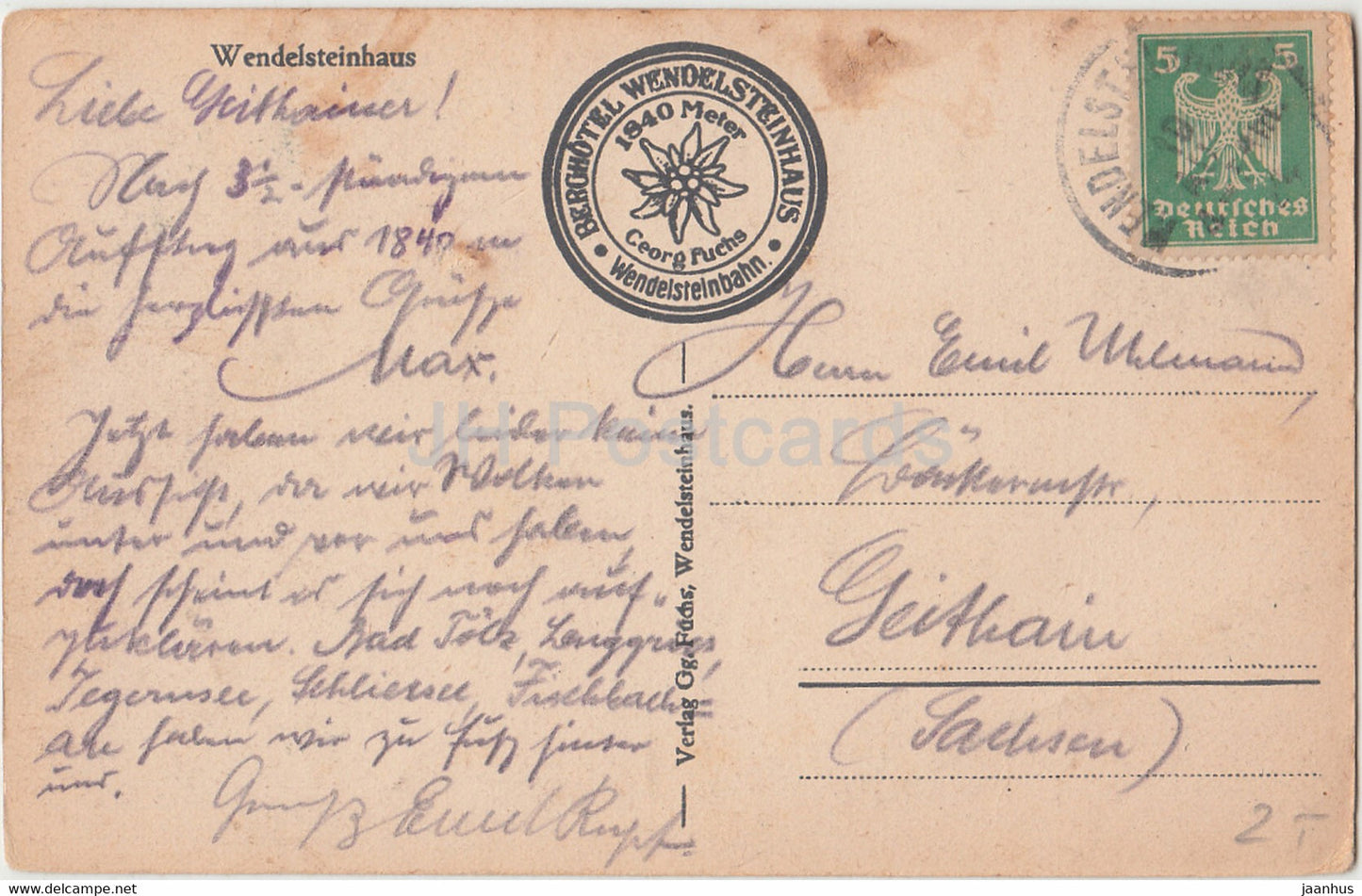 Wendelsteinhaus - old postcard - Germany - used