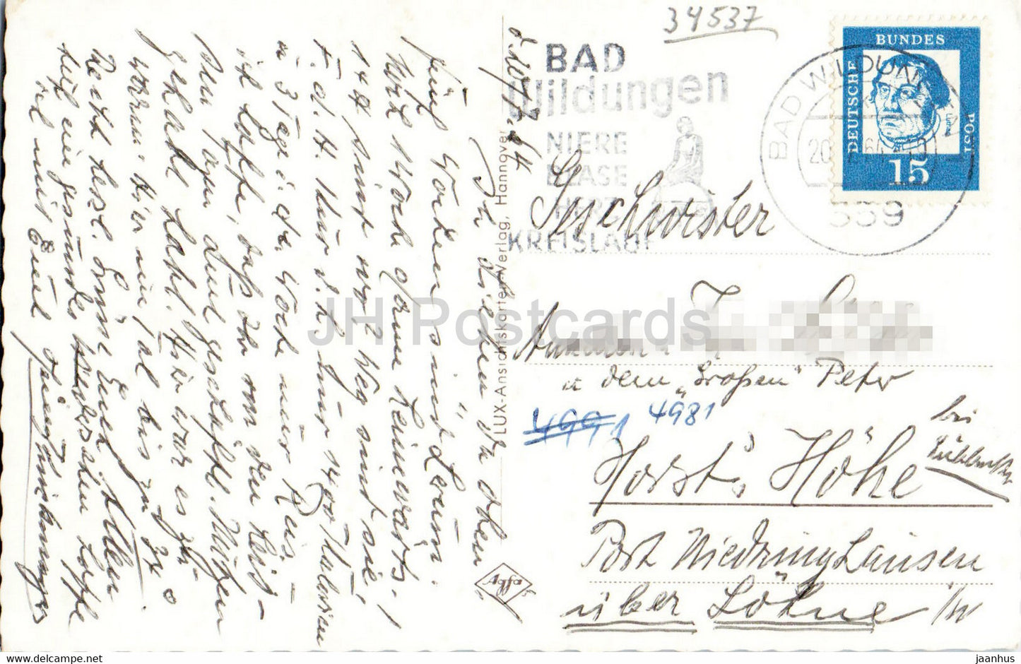 Bad Wildungen - Weltbad - Fackelteich - Badehotel - Musikpavillon - Wandelhalle - Café - 1964 - Deutschland - gebraucht