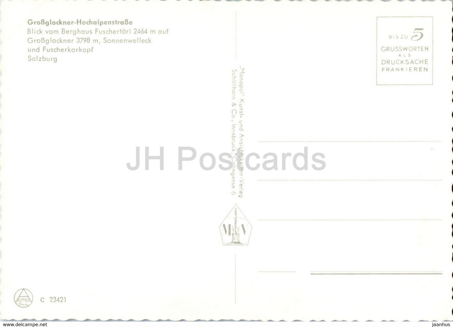 Grossglockner Hochalpenstrasse - Blick vom Berghaus Fuschertorl 2464 m - Grossglockner - voiture - Autriche - inutilisé