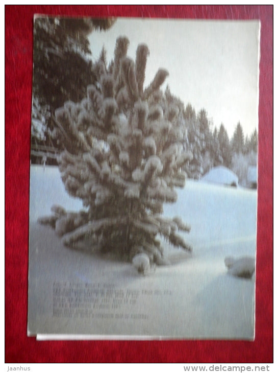 New Year Greeting card - winter landscape - 1987 - Estonia USSR - used - JH Postcards