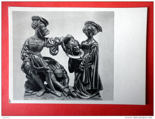 Salome and the Warrior by German master of XVI century - sculpture - german art - unused - JH Postcards