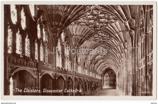 Gloucester Cathedral - The Cloisters - 1952 - United Kingdom - England - used - JH Postcards