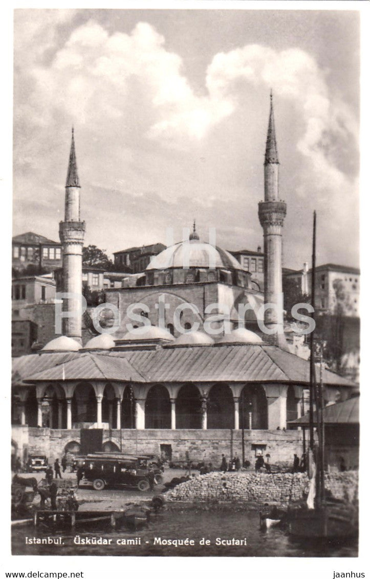 Istanbul - Mosquee de Scutari - old car - old postcard - Turkey - unused - JH Postcards