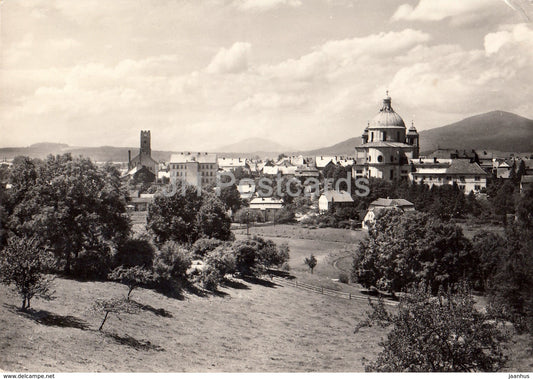 Jablonne v Podjestedi - St. Lawrence Church - view - Czechoslovakia - Czech Republic - 1960s - used - JH Postcards