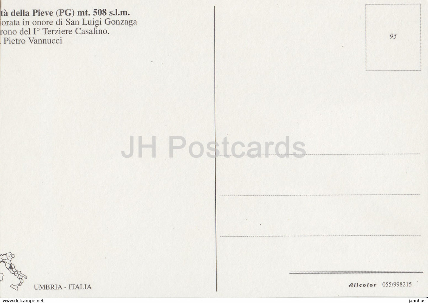 Citta della Pieve - Inforata in onore di San Luigi Gonzaga - Via Pietro Vannucci - 95 - Italy - Italia - unused