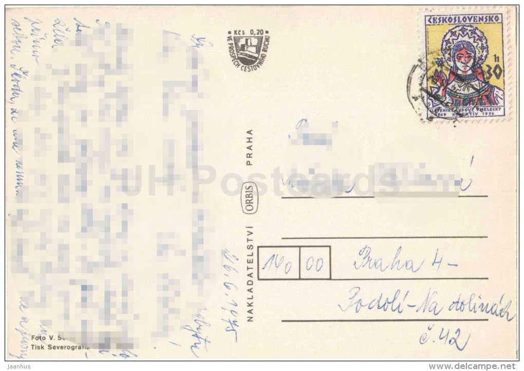 Lazne Dubi - spa - church - architecture - town views - Czechoslovakia - Czech - used 1975 - JH Postcards