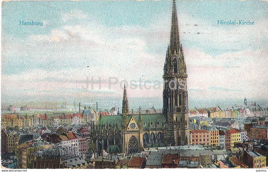 Hamburg - Nicolai Kirche - church - Feldpost - Reservelazarett V Altona - 13 - old postcard - 1914 - Germany - used - JH Postcards