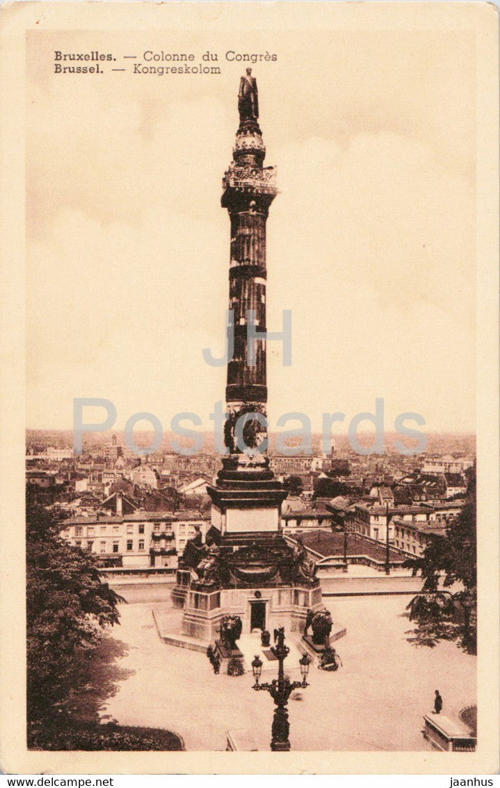 Bruxelles - Brussels - Colonne du Congres - Kongreskolom - old postcard - Belgium - used - JH Postcards