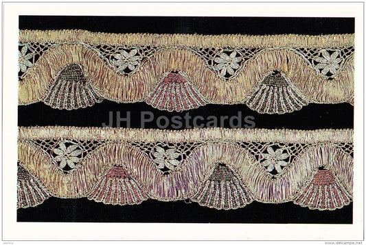 edging of free and straight bobbin lace - Russian Lace - handicraft - 1983 - Russia USSR - unused - JH Postcards