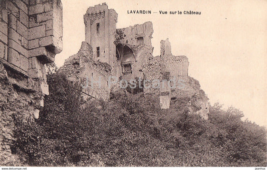 Lavardin - Vue sur le Chateau - castle ruins - old postcard - France - unused - JH Postcards