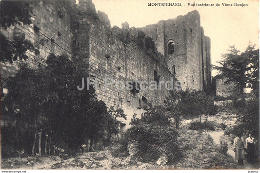 Montrichard - Vue Interieure du Vieux Donjon - castle ruins - old postcard - France - unused