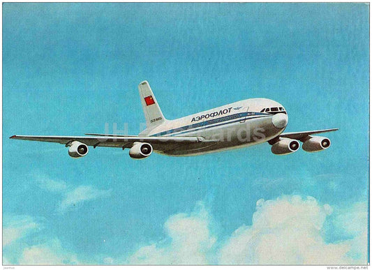 IL-86 . Official Olympic Carrier - The Aeroflot Planes - airplane - Russia USSR - unused - JH Postcards