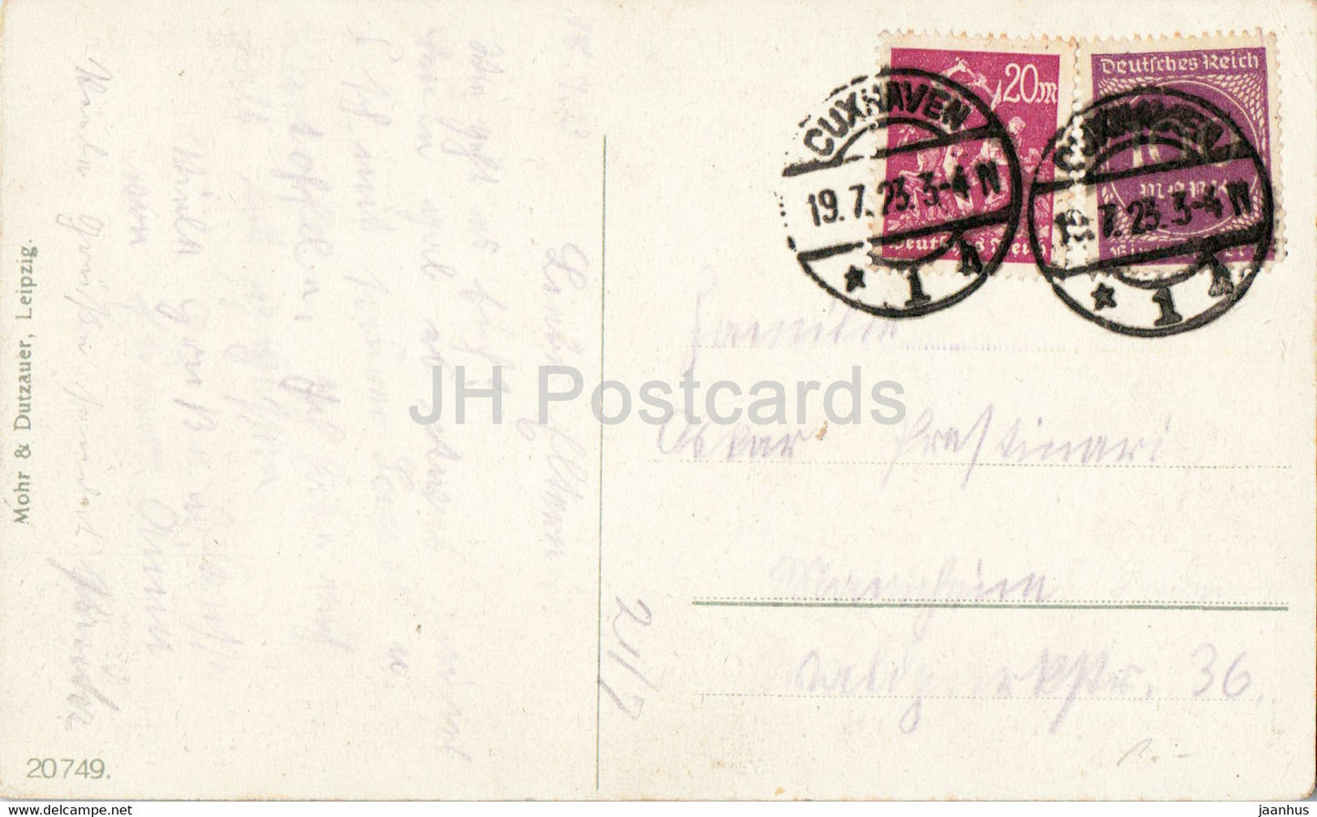 Helgoland - Morgenstimmung - 20749 - carte postale ancienne - 1923 - Allemagne - utilisé