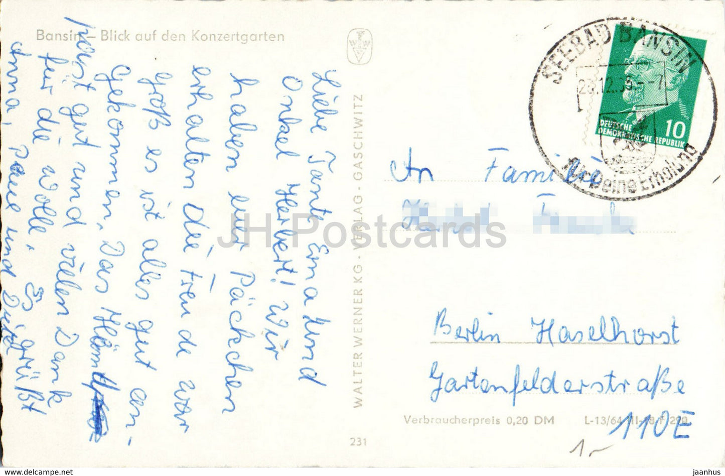 Bansin - Blick auf den Konzertgarten - 1965 - Deutschland DDR - gebraucht