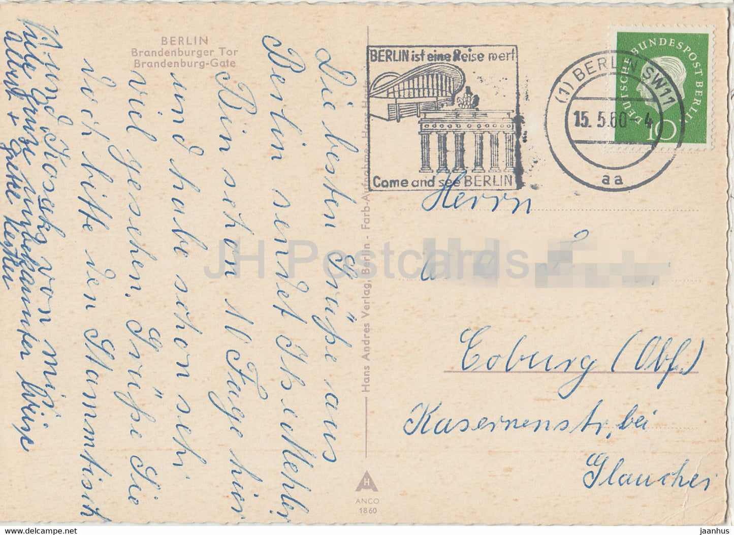 Berlin - Das Branderburger Tor - 11 - 1960 - Germany - used