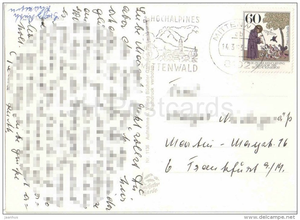 Grüss aus Mittenwald - winter - Germany - 1983 gelaufen - JH Postcards