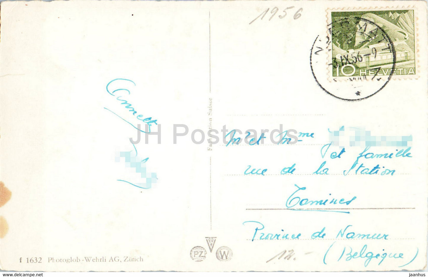 Andermatt 1444 m gegen das Urnerloch - 1632 - 1956 - carte postale ancienne - Suisse - utilisé