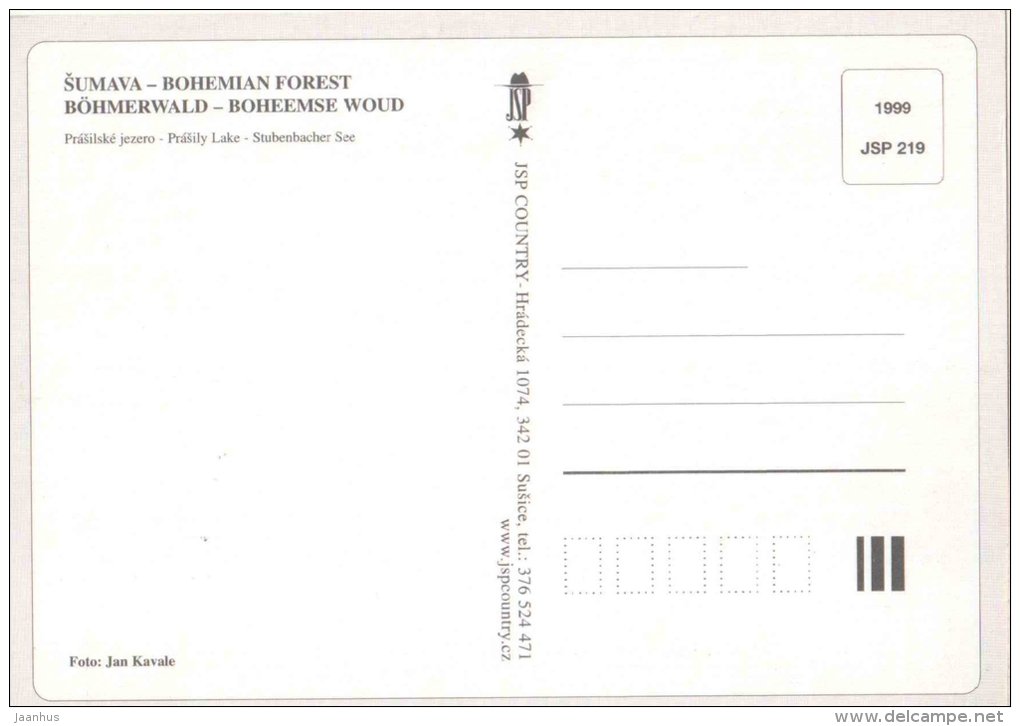 Prasilske Jezero - Sumava - Bohemian Forest - Prasily Lake - Czech - unused - JH Postcards