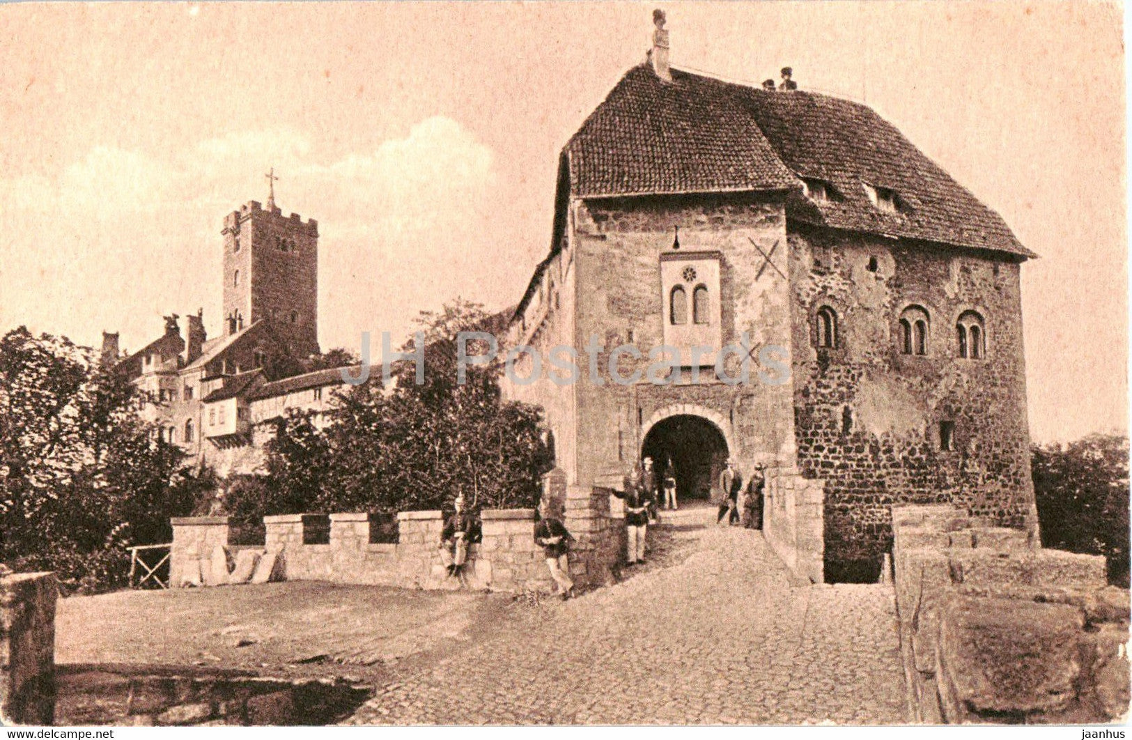 Wartburg - Der Eingang - castle - old postcard - Germany - unused - JH Postcards
