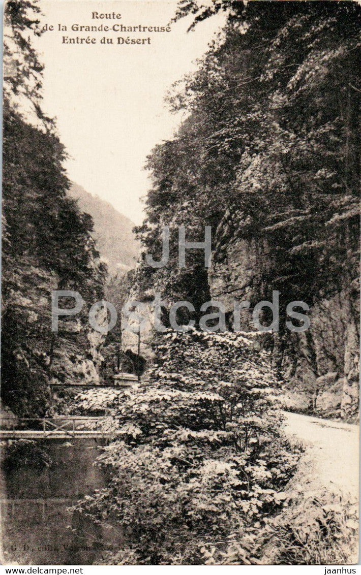 Route de la Grande Chartreuse - Entree du Desert - old postcard - France - unused - JH Postcards