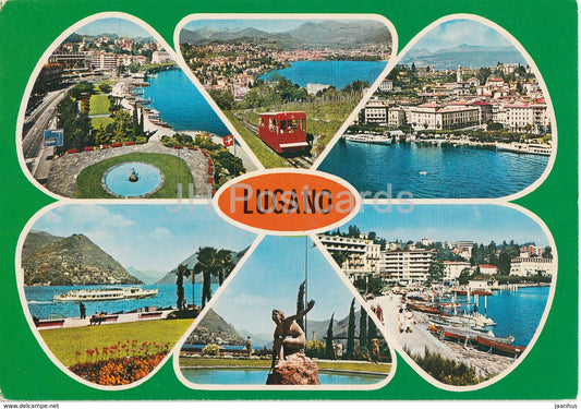 Lugano - multiview - funicular - 17743 - Switzerland - used - JH Postcards
