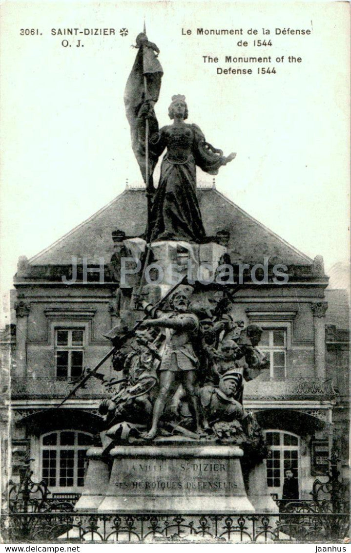 Saint Dizier - Le Monument de la Defense de 1544 - 3061 - 1 - old postcard - France - used - JH Postcards