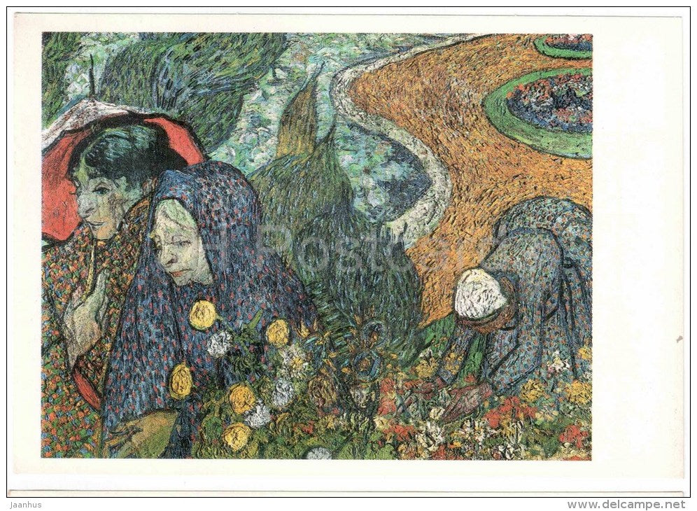 painting by Vincent van Gogh - Women of Arles - large format card - Impressionism - dutch art - unused - JH Postcards