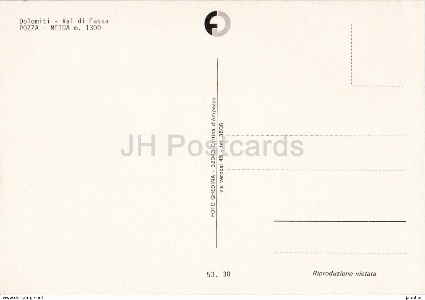 Dolomiti - Val di Fassa - Pozza - Meida - Italy - unused